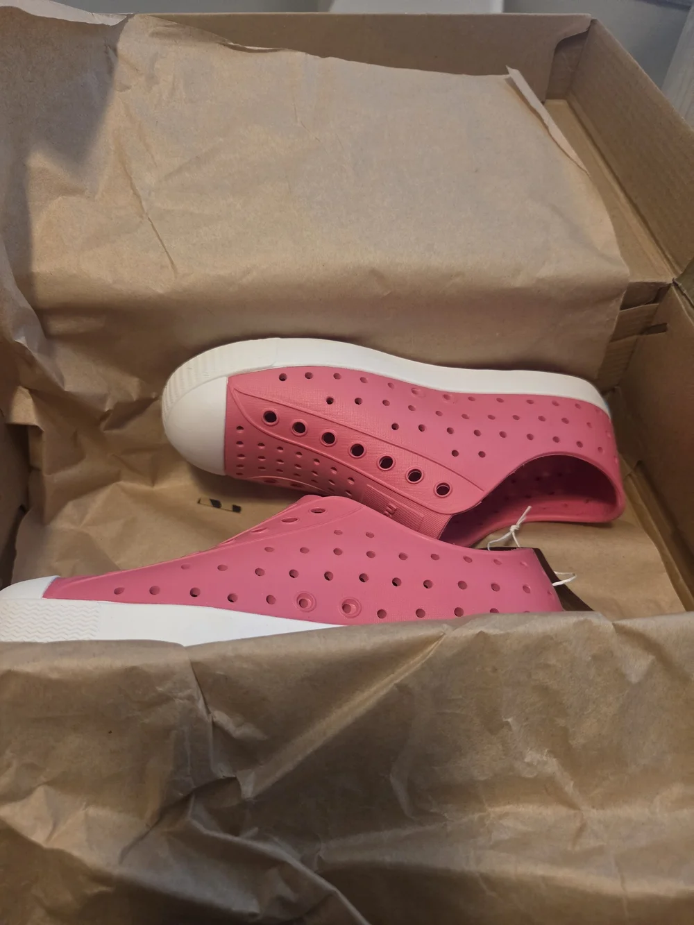 Native Kids Water Shoe Slip-On in Bright Pink with White Sole
